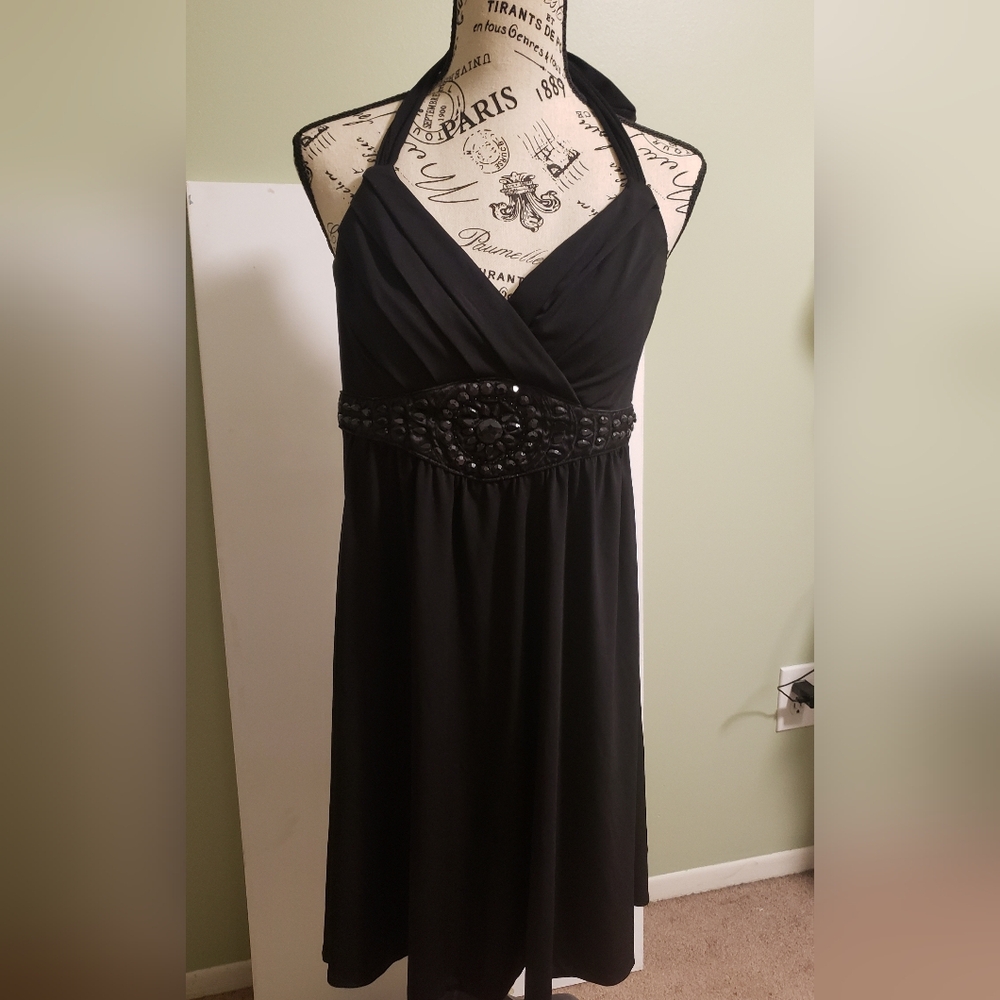 Trixxi Black Backless Halter Dress